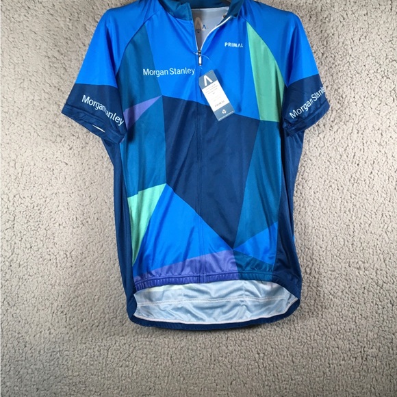 primal Other - Primal Cycling Jersey Men Size Medium Raglan Blue Happy Trails Short Sleeve New